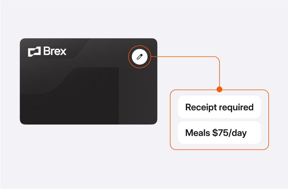 UI of a Brex card attached to policy restirctions
