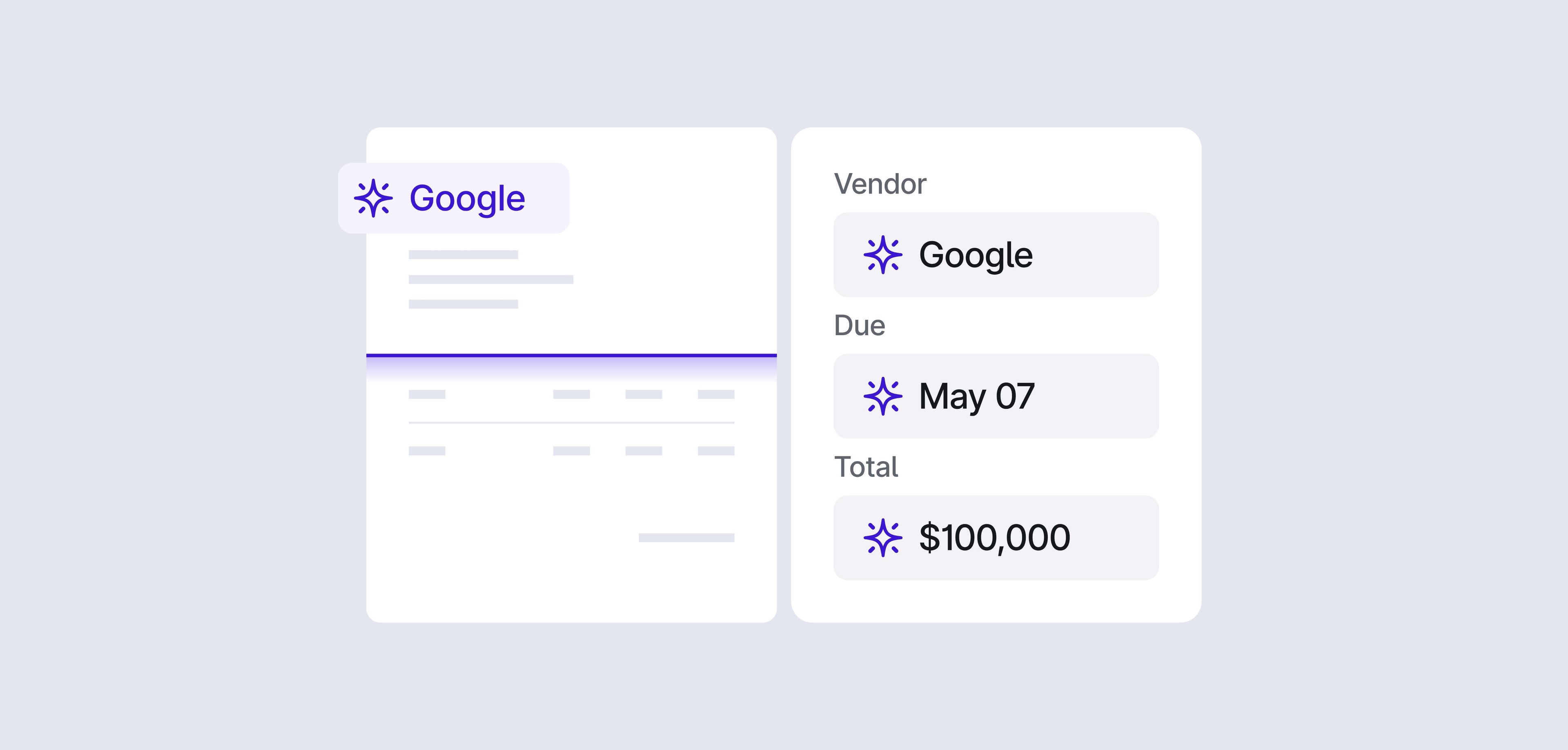 UI of Brex reading invoice with AI