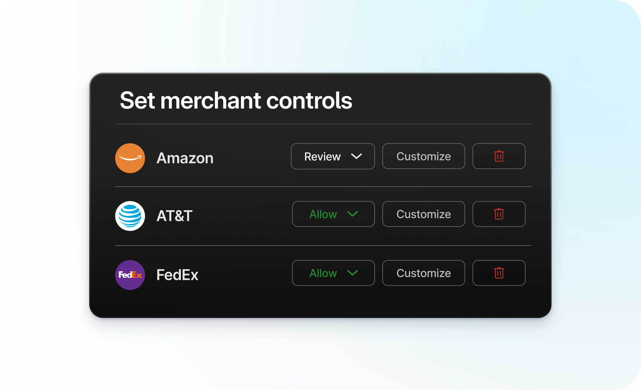 Payables-merchant controls