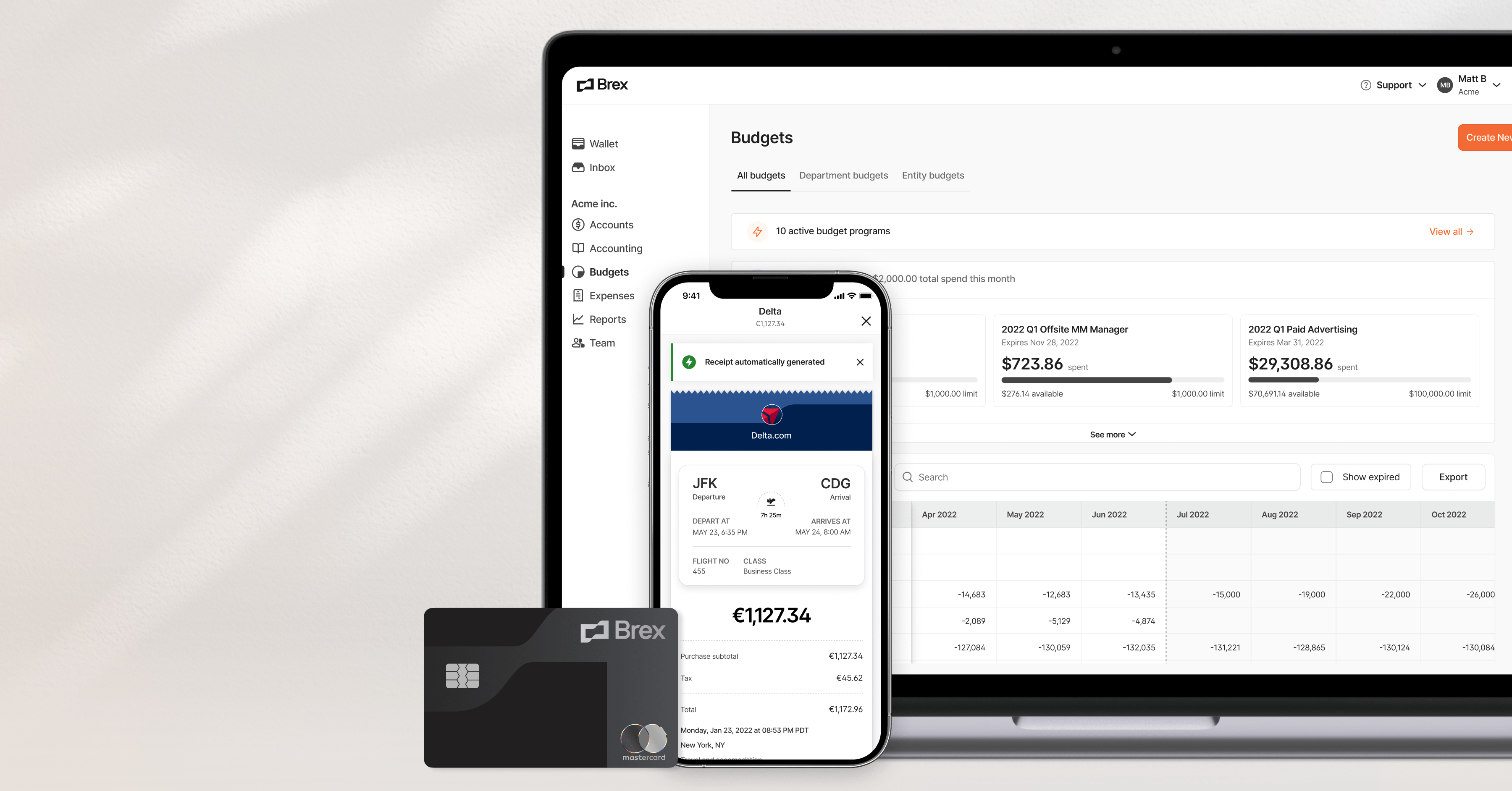 Create a charge card on Brex
