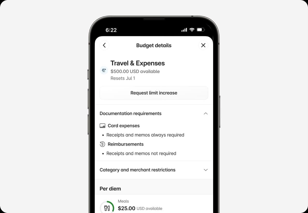 Brex mobile app on iOS and Android