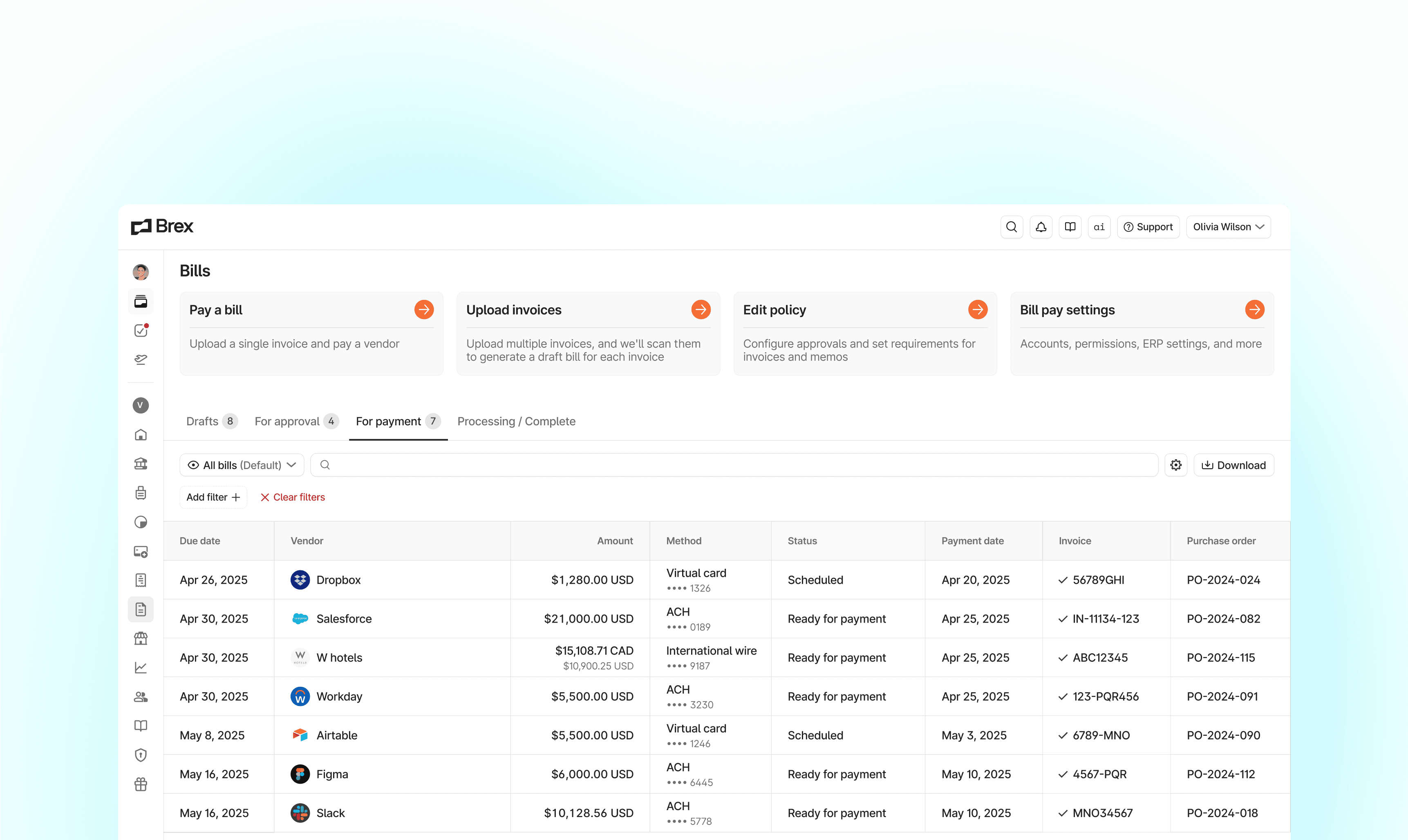 Billpay dashboard mobile
