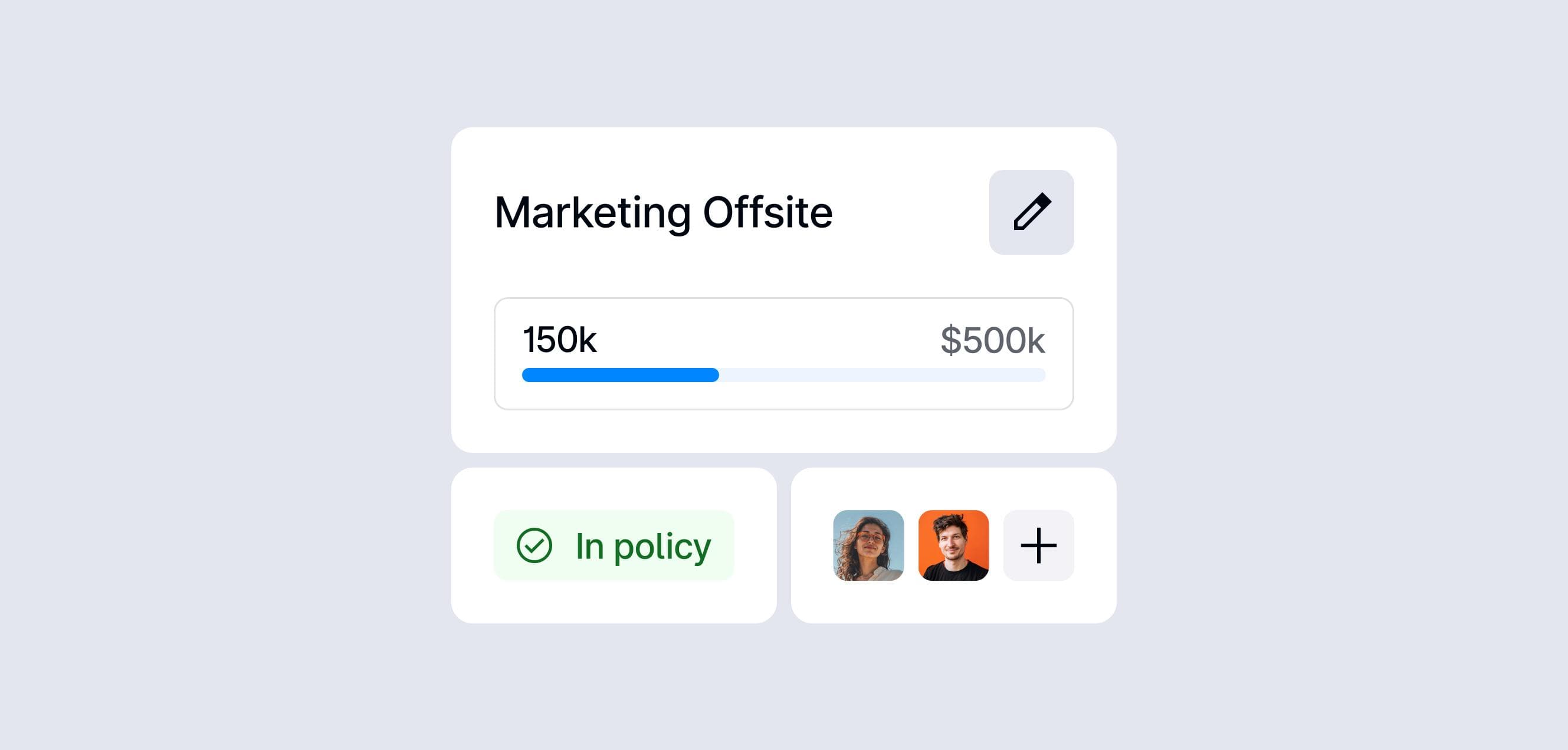 Brex UI of a spend limit
