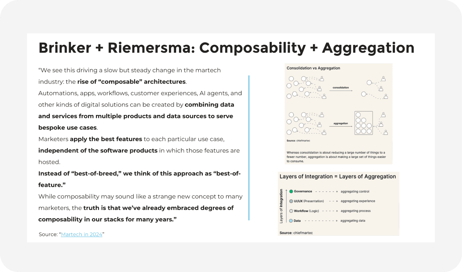 composability + aggregation