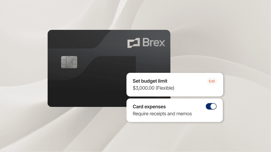 A Brex card with spend control UI