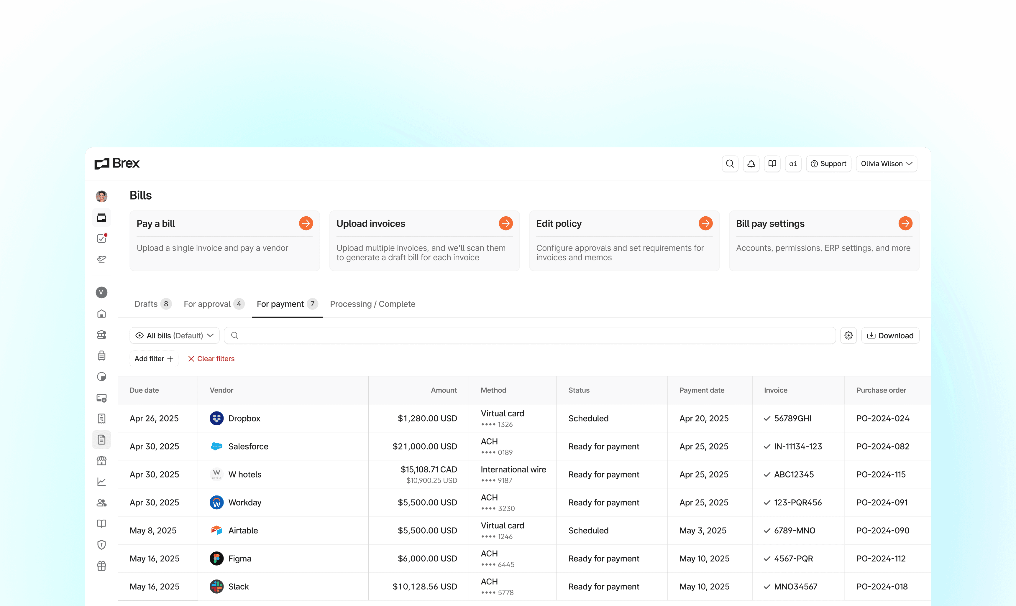 Billpay dashboard mobile
