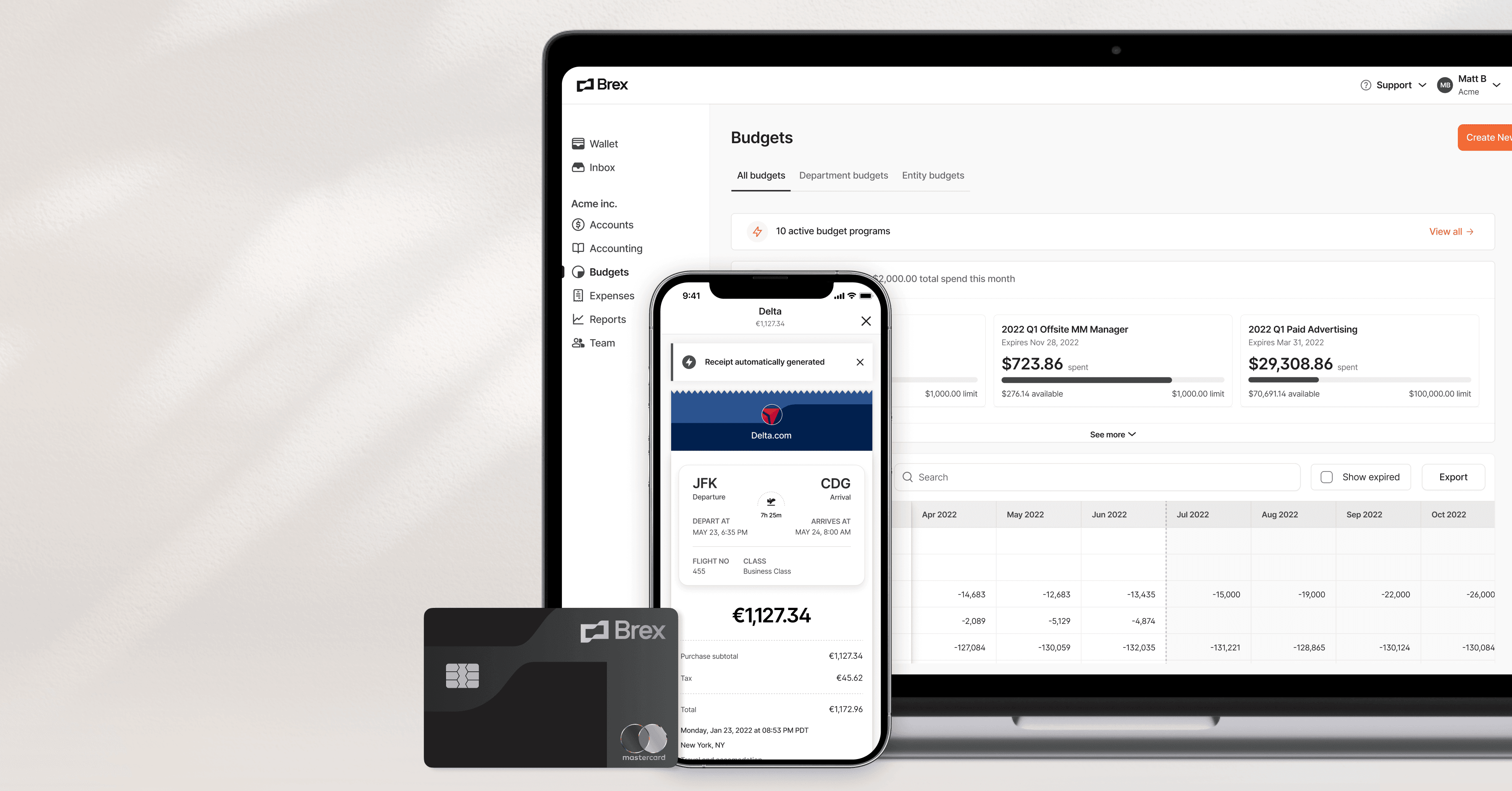 Create a charge card on Brex