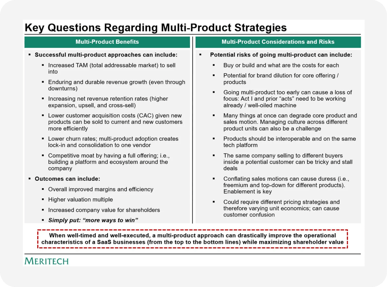key questions regarding multi-product strategies