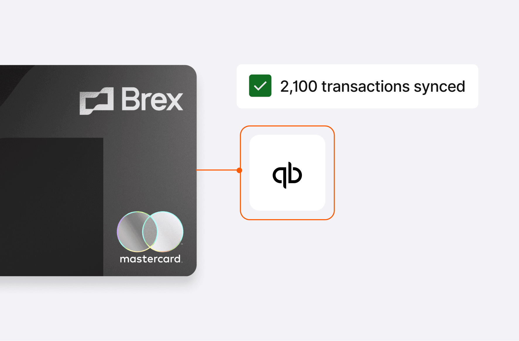 UI of Brex card synced with Quickbooks