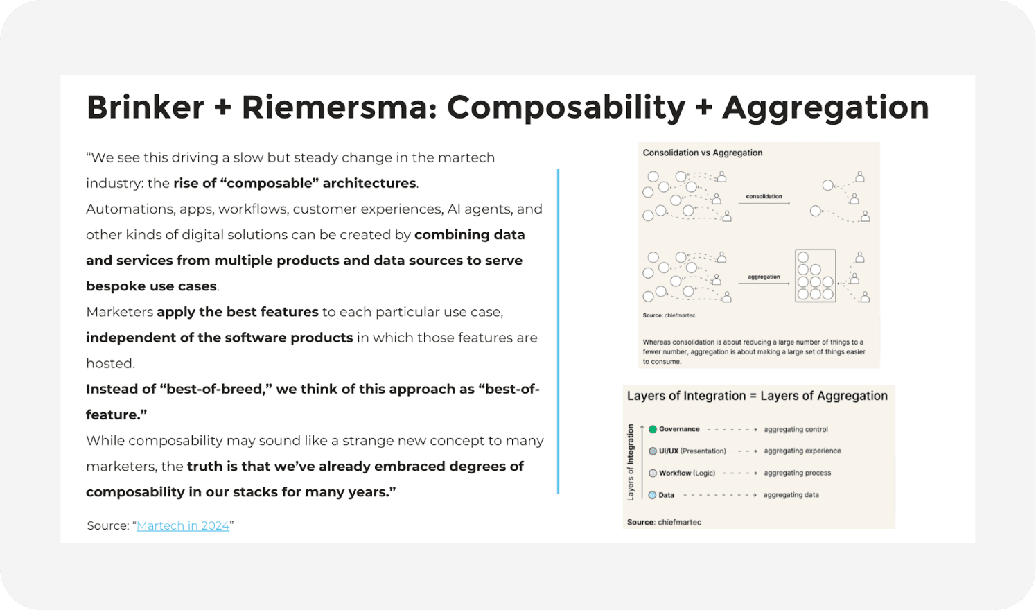 composability + aggregation